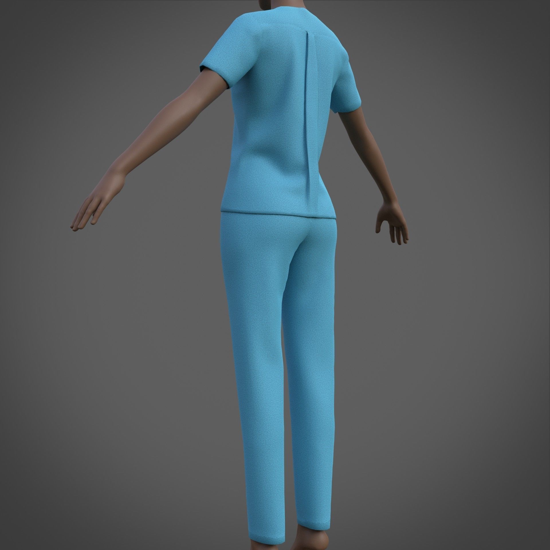 Female Nurse uniform - 3D Medical outfit Low-poly 3D model_22