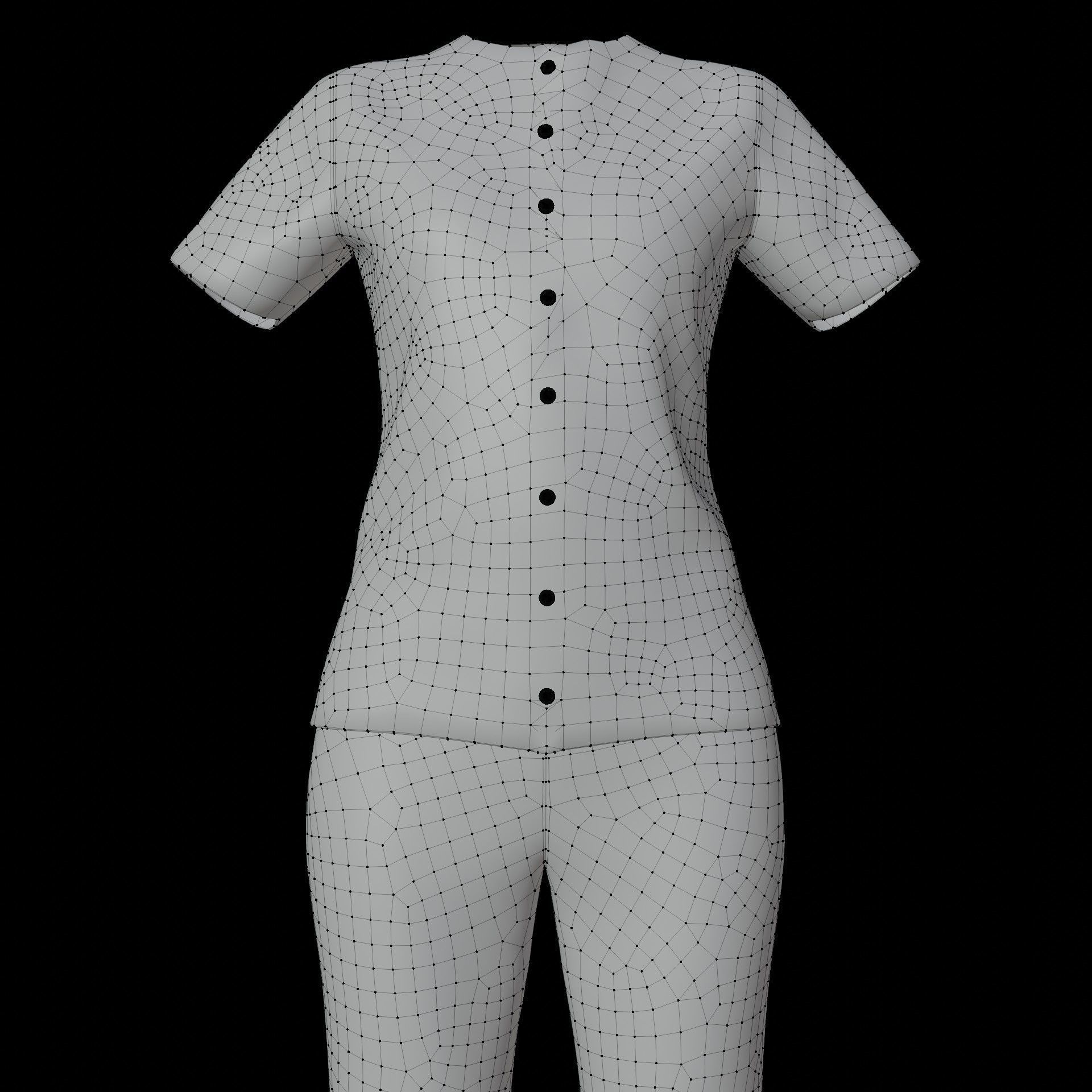 Female Nurse uniform - 3D Medical outfit Low-poly 3D model_38