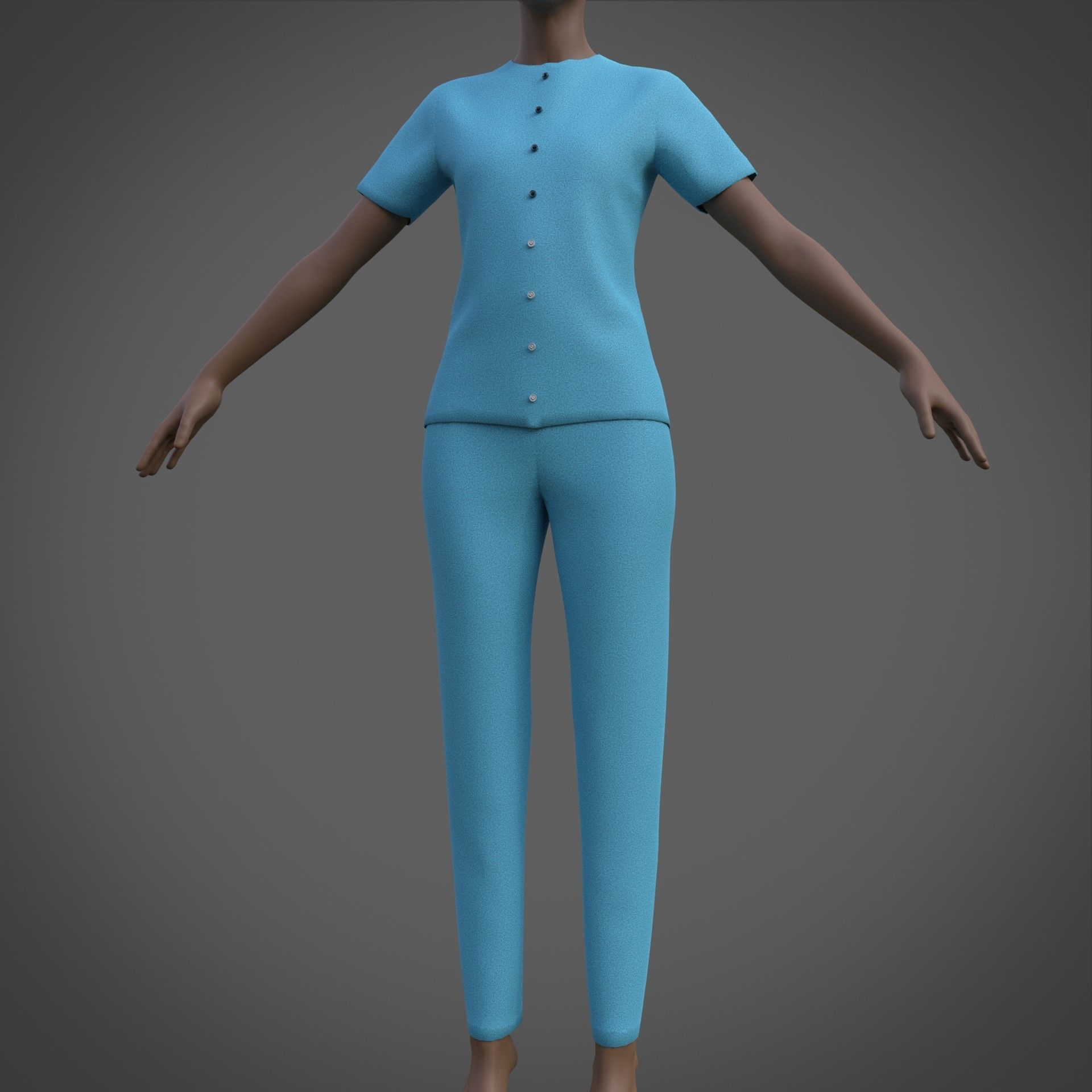 Female Nurse uniform - 3D Medical outfit Low-poly 3D model_34