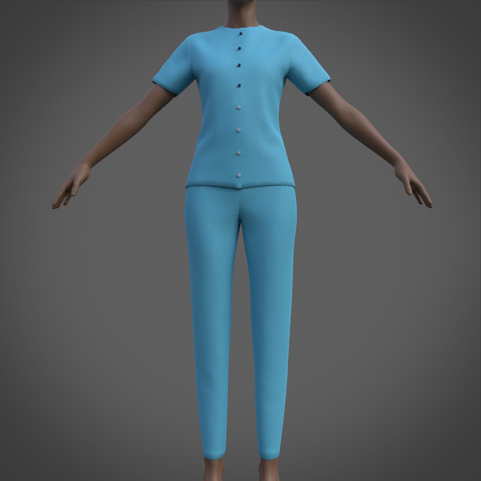 Female Nurse uniform - 3D Medical outfit Low-poly 3D model_36