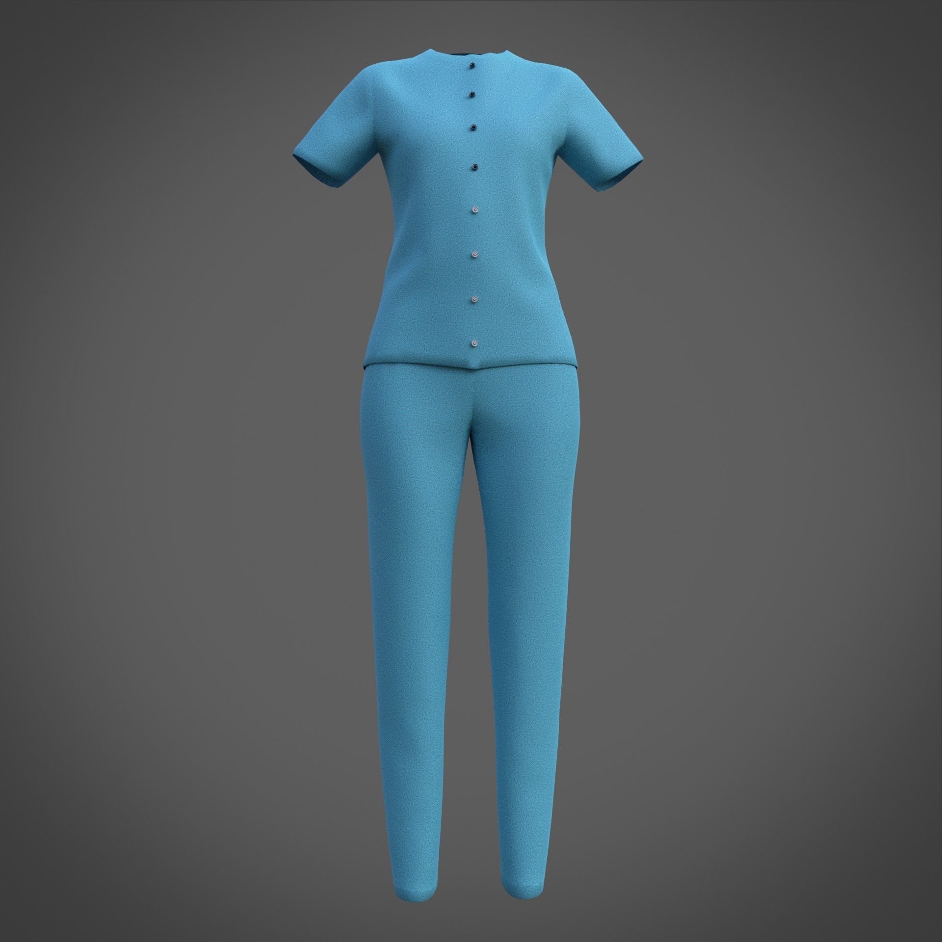 Female Nurse uniform - 3D Medical outfit Low-poly 3D model_3