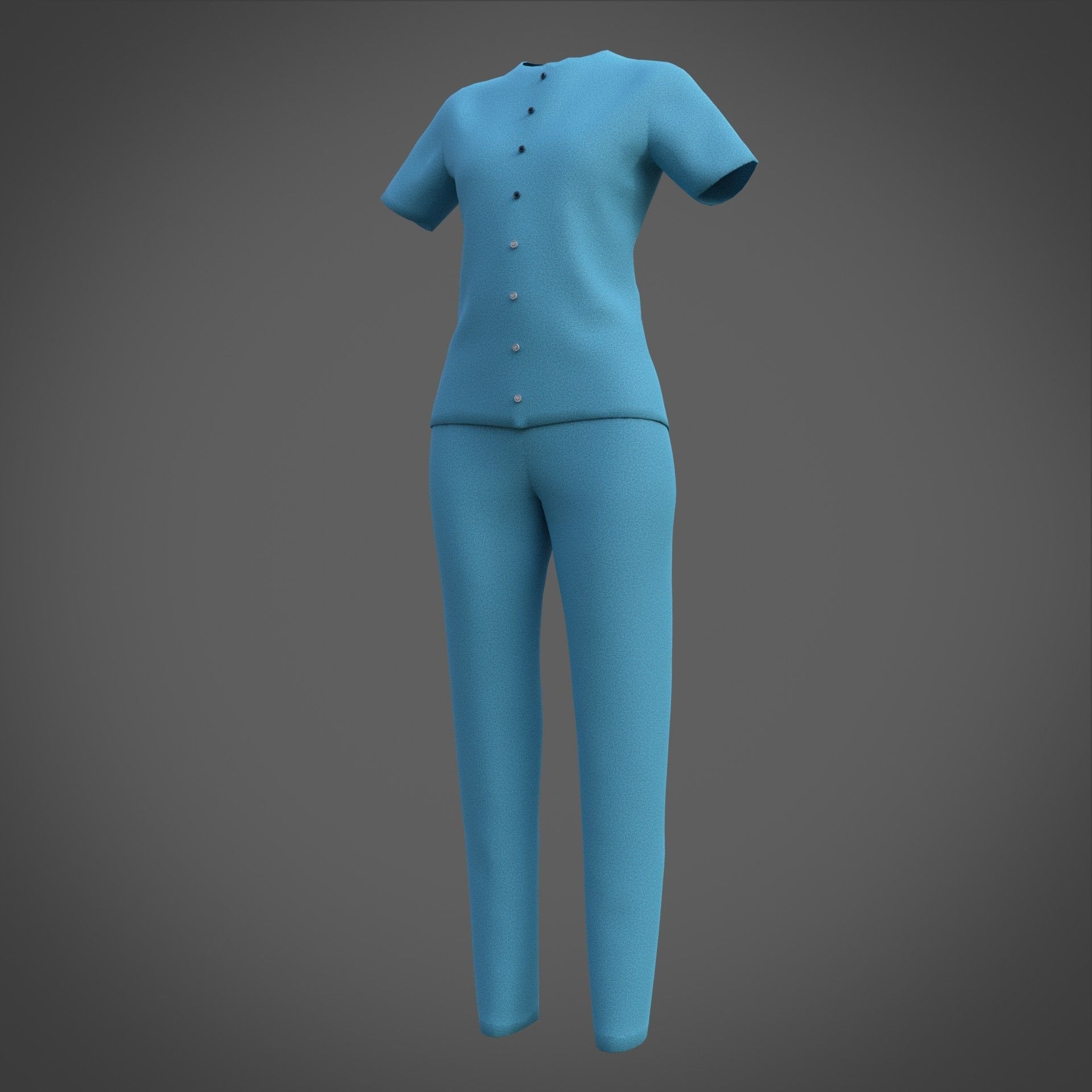 Female Nurse uniform - 3D Medical outfit Low-poly 3D model_33