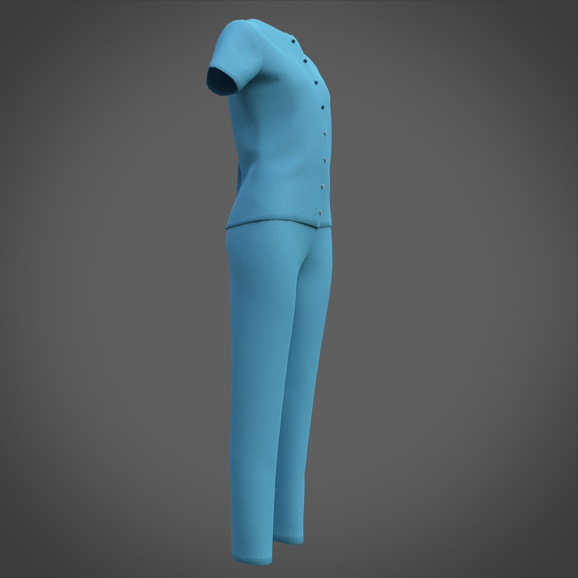 Female Nurse uniform - 3D Medical outfit Low-poly 3D model_11