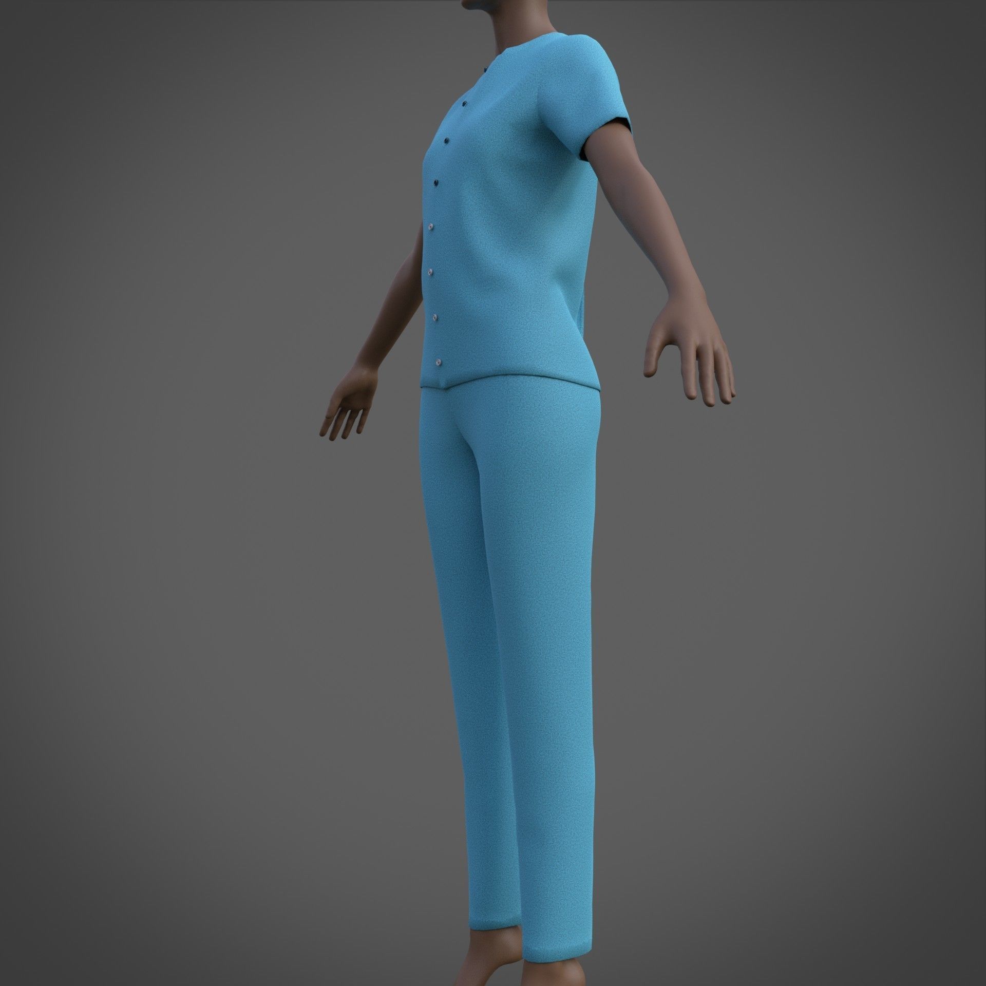 Female Nurse uniform - 3D Medical outfit Low-poly 3D model_28