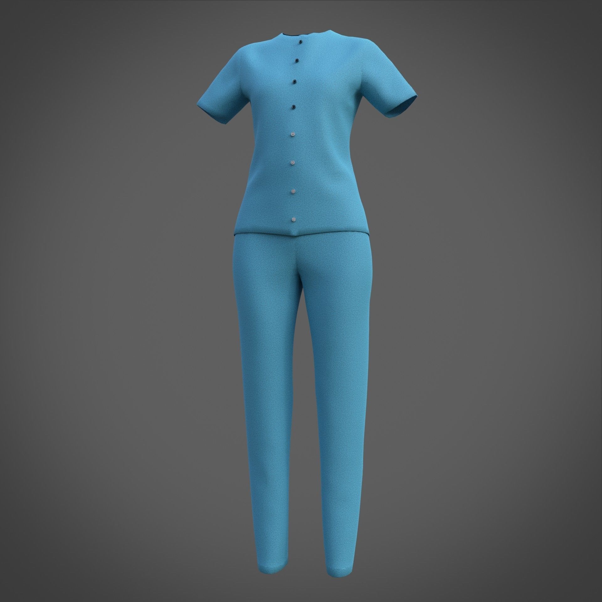 Female Nurse uniform - 3D Medical outfit Low-poly 3D model_35