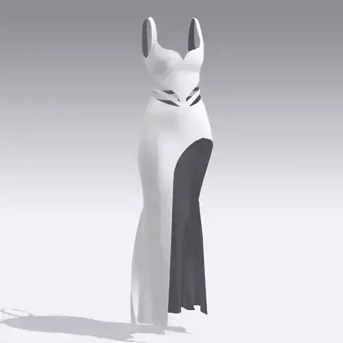 DRESS SLIT PANELED LOOK WHITE STYLE