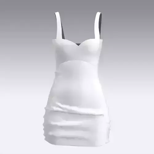 ELASTIC DRESS LITTLE DRES WHITE LOOK V NECKLINE