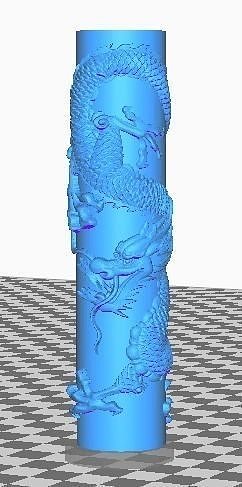 pillar cylinder with dragon Free 3D model