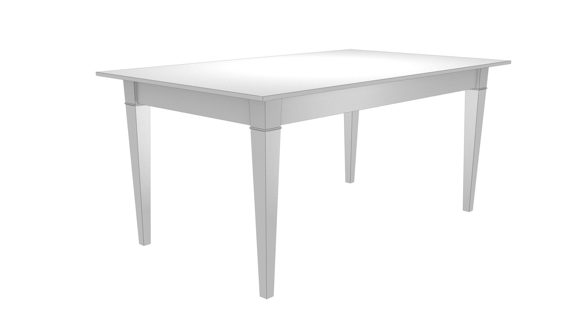 Classic wooden table Free low-poly 3D model_12