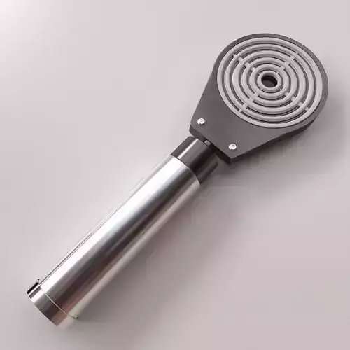 Keratoscope fan with metal handle