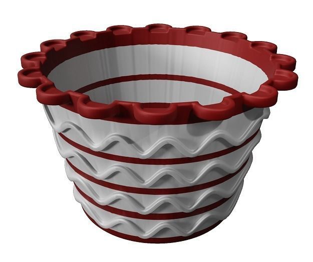 Classic Flower Pot Low-poly 3D model_1