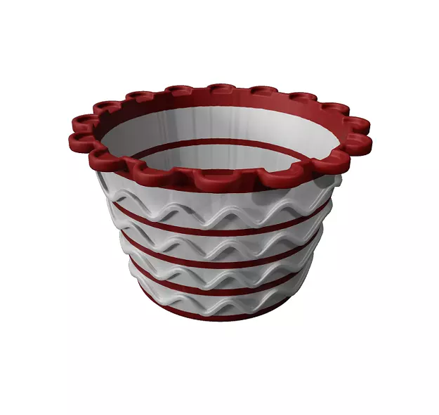Classic Flower Pot Low-poly 3D model_0
