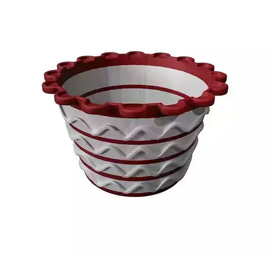 Classic Flower Pot Low-poly 3D model