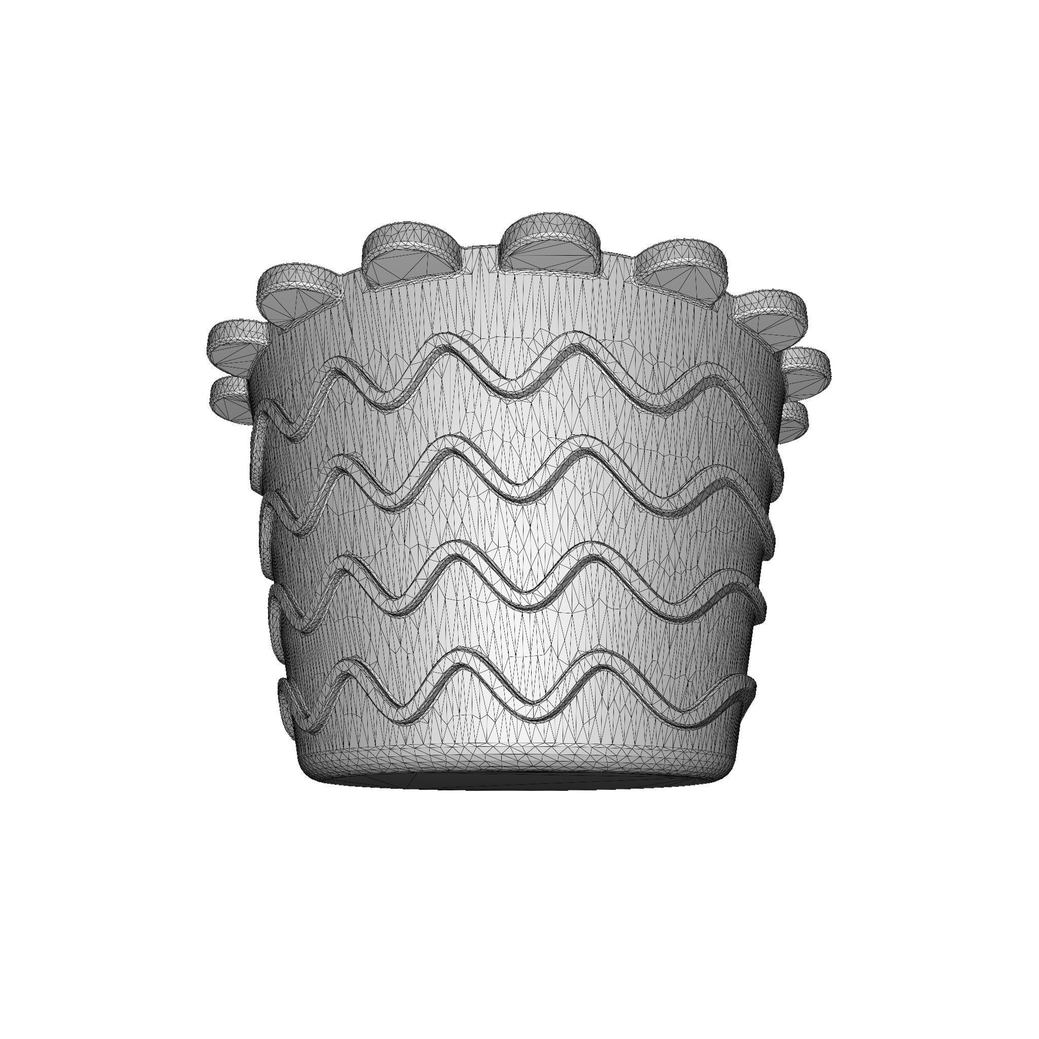 Classic Flower Pot Low-poly 3D model_4