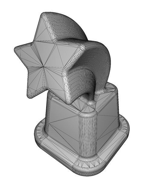 Spectacular Brass Trophy Low-poly 3D model_3