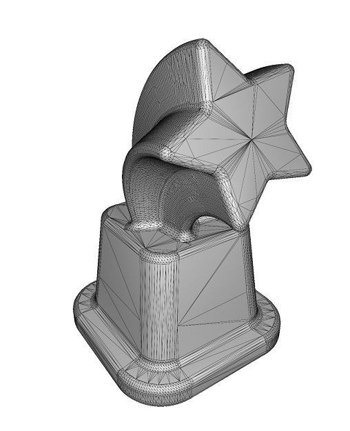 Spectacular Brass Trophy Low-poly 3D model_2