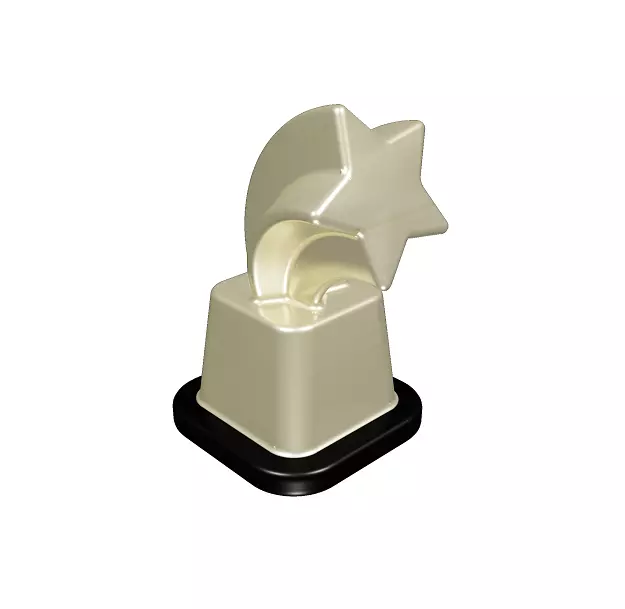 Spectacular Brass Trophy Low-poly 3D model_0