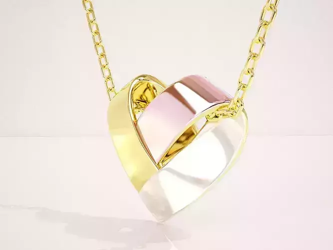 necklace gold and heart pendant