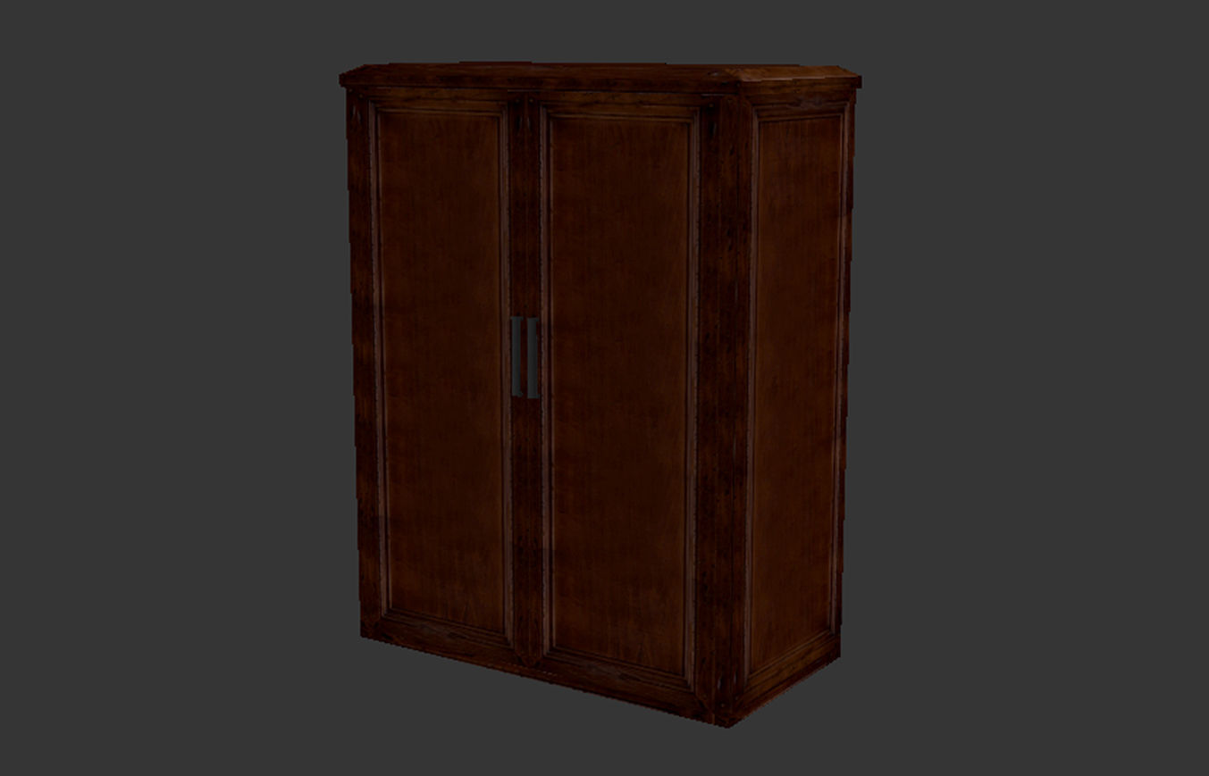 Old Wardrobe - Game Ready Low-poly 3D model_1