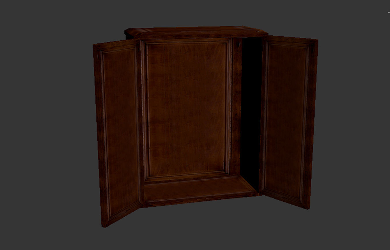 Old Wardrobe - Game Ready Low-poly 3D model_6