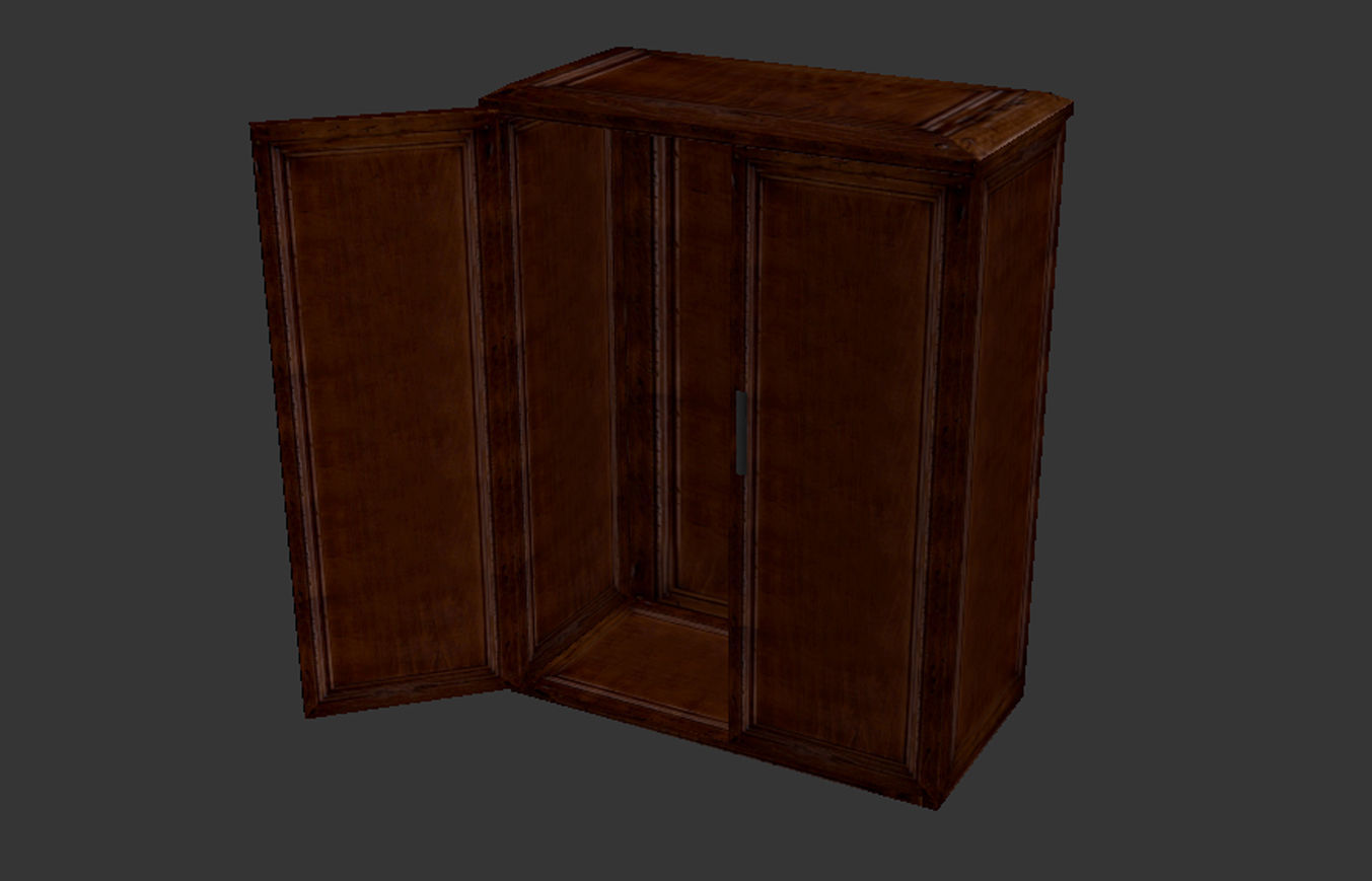 Old Wardrobe - Game Ready Low-poly 3D model_7