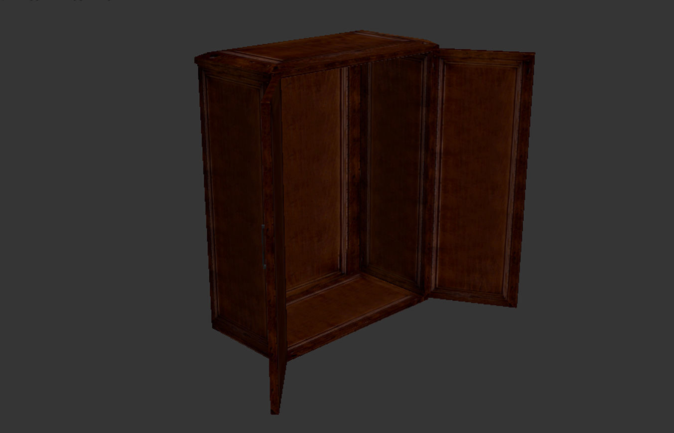 Old Wardrobe - Game Ready Low-poly 3D model_5