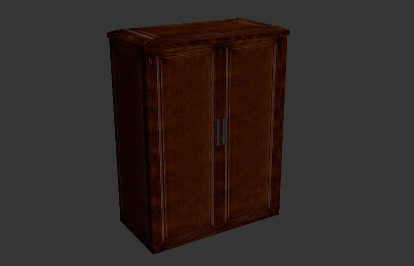 Old Wardrobe - Game Ready Low-poly 3D model_4
