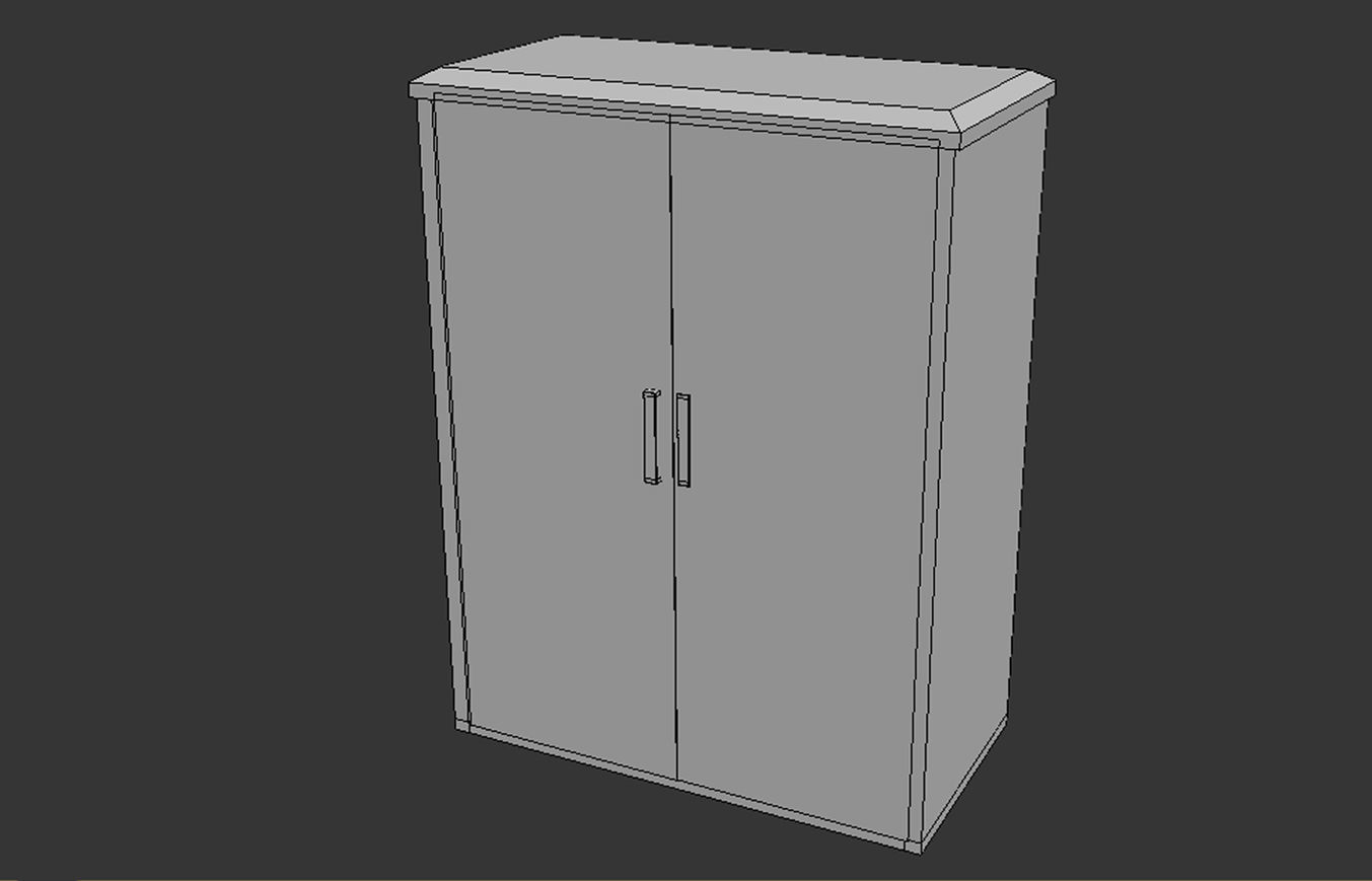 Old Wardrobe - Game Ready Low-poly 3D model_8