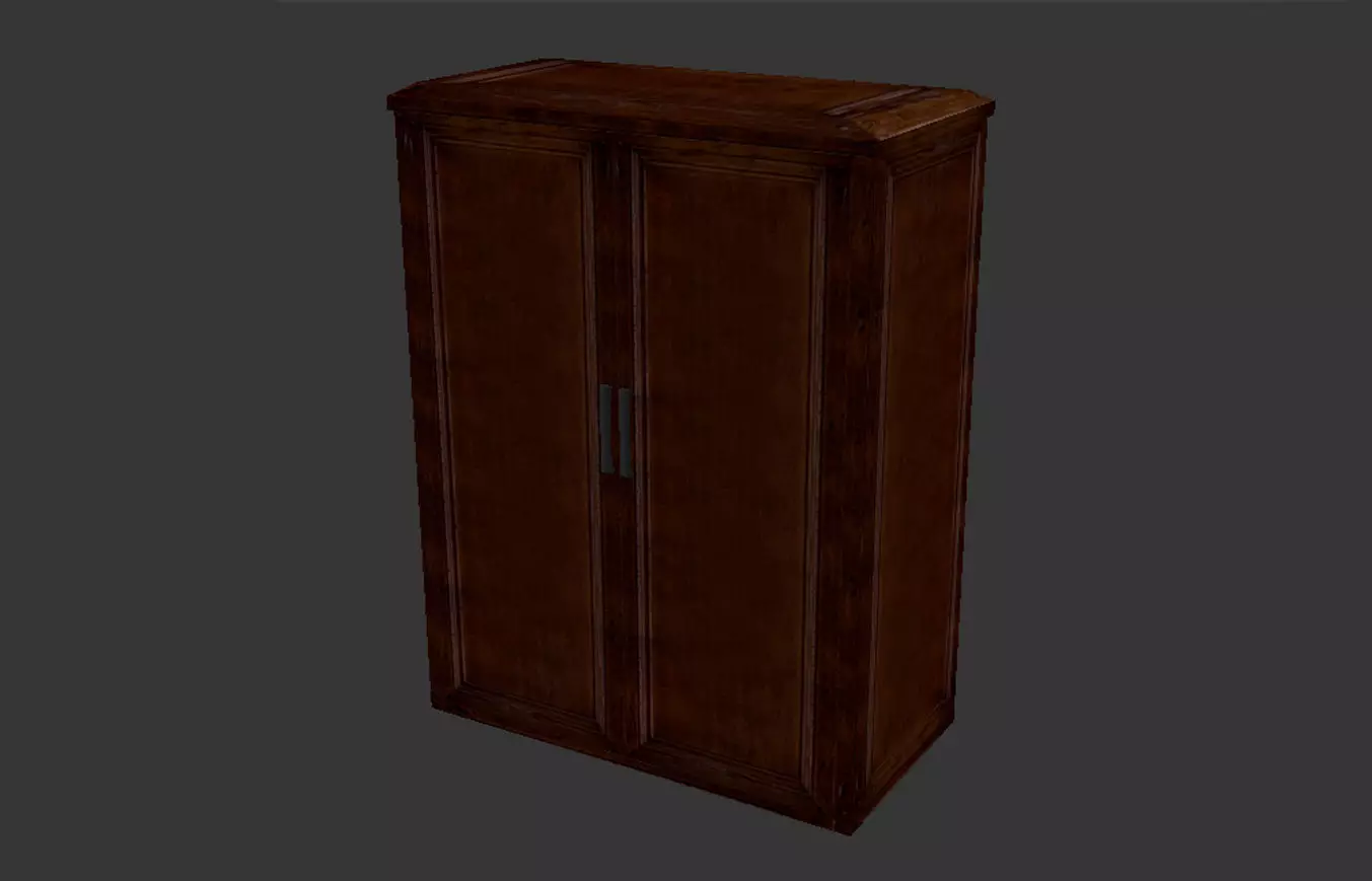 Old Wardrobe - Game Ready Low-poly 3D model_0
