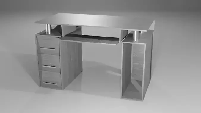 Computer wooden table  3D model