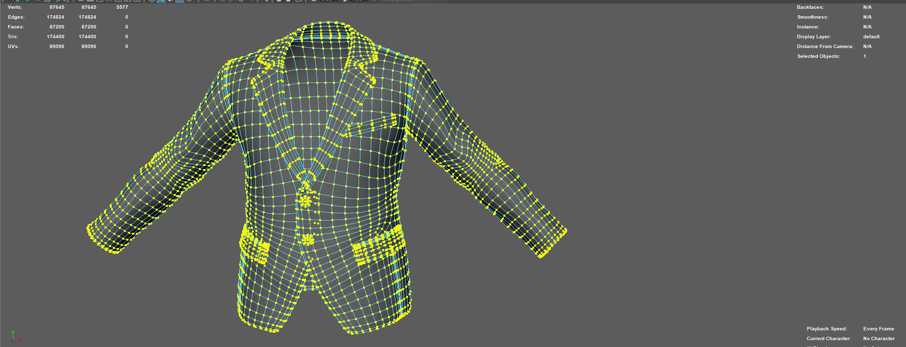 Casual Suit Blue Color 3D Model 3D model_14