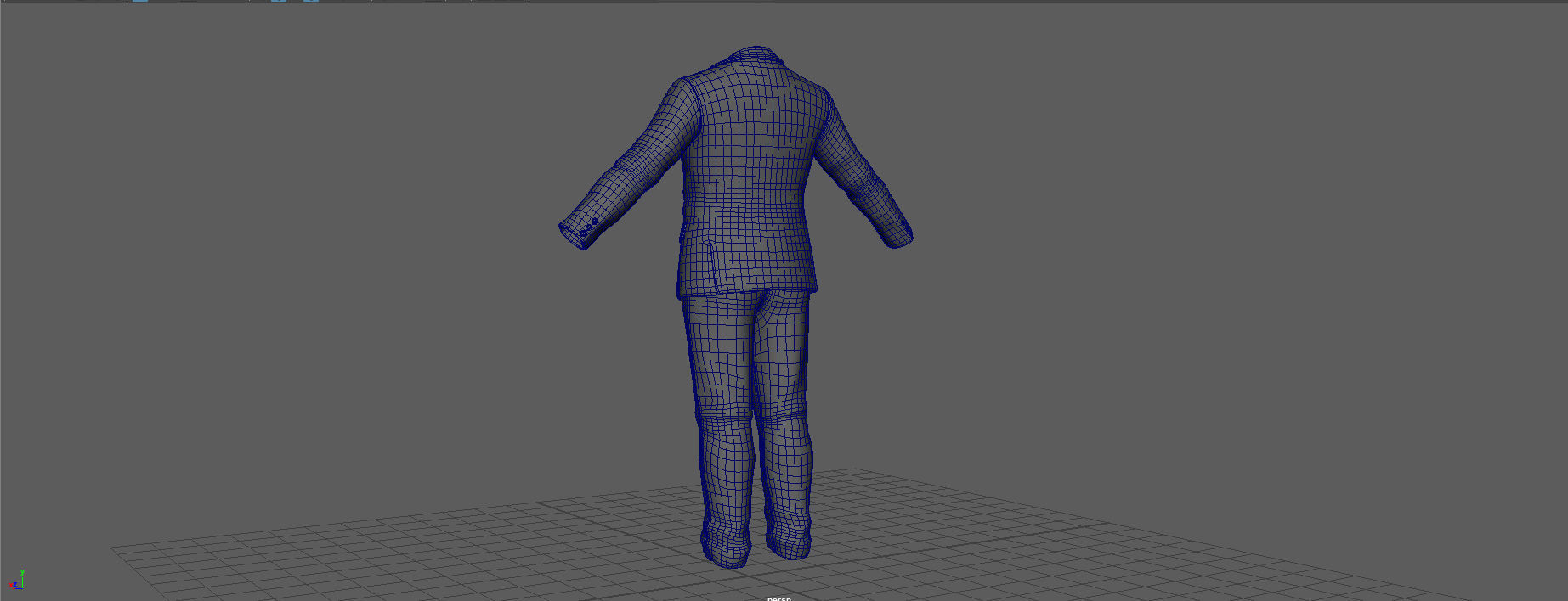 Casual Suit Blue Color 3D Model 3D model_7