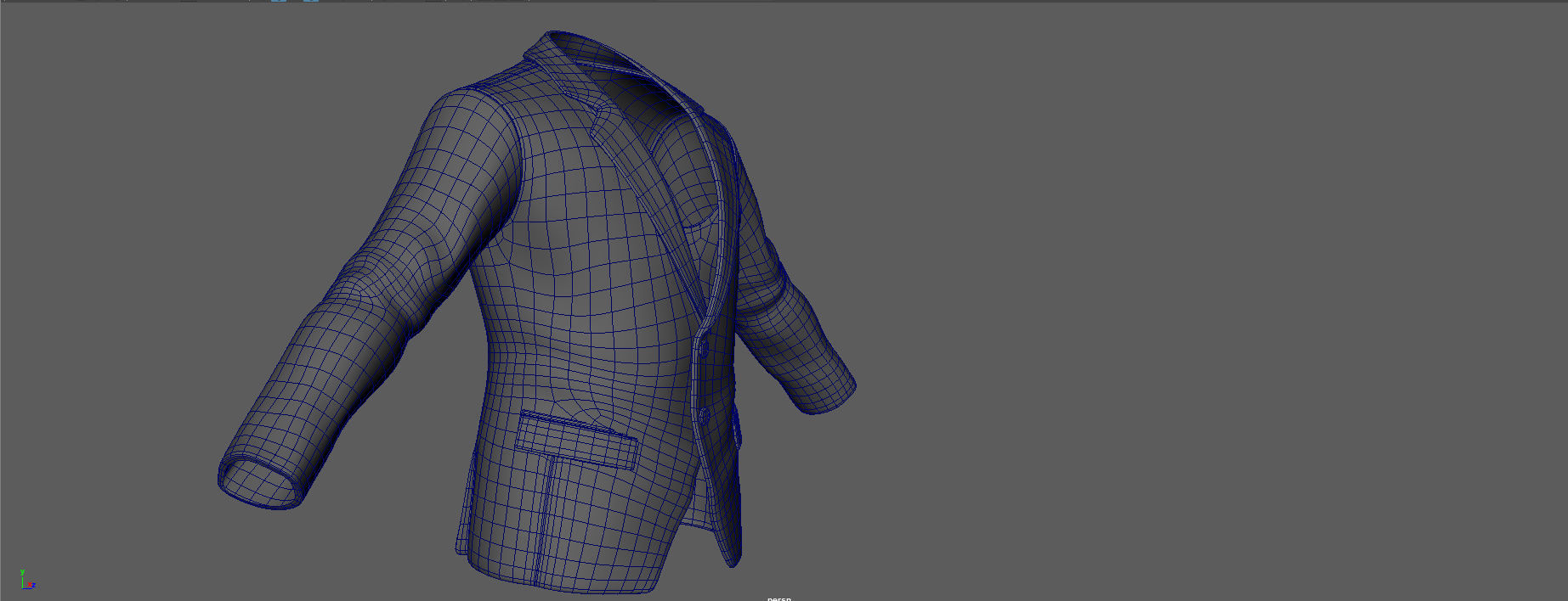 Casual Suit Blue Color 3D Model 3D model_13