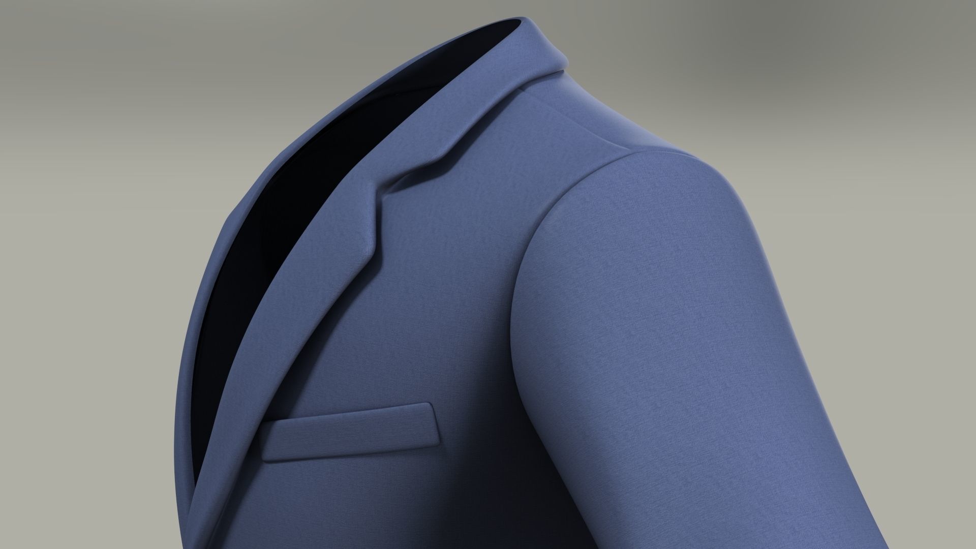 Casual Suit Blue Color 3D Model 3D model_4