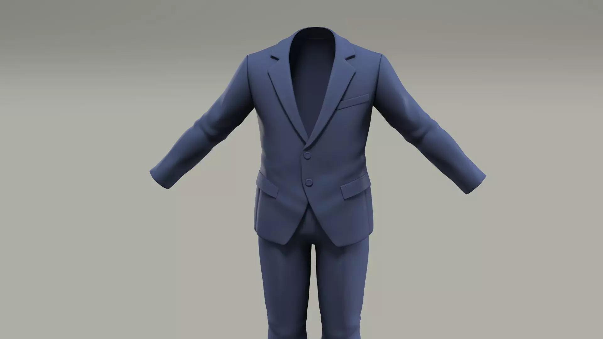 Casual Suit Blue Color 3D Model 3D model_0
