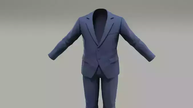Casual Suit Blue Color 3D Model
