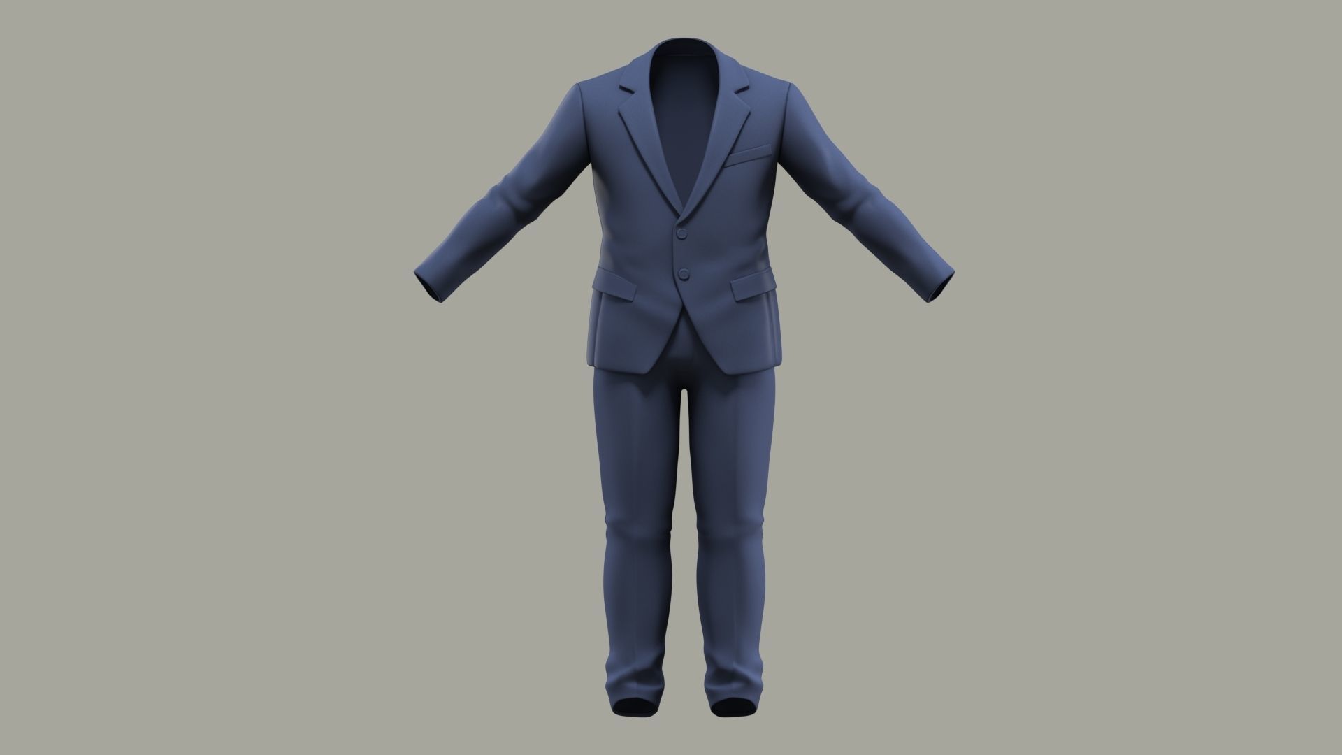 Casual Suit Blue Color 3D Model 3D model_1