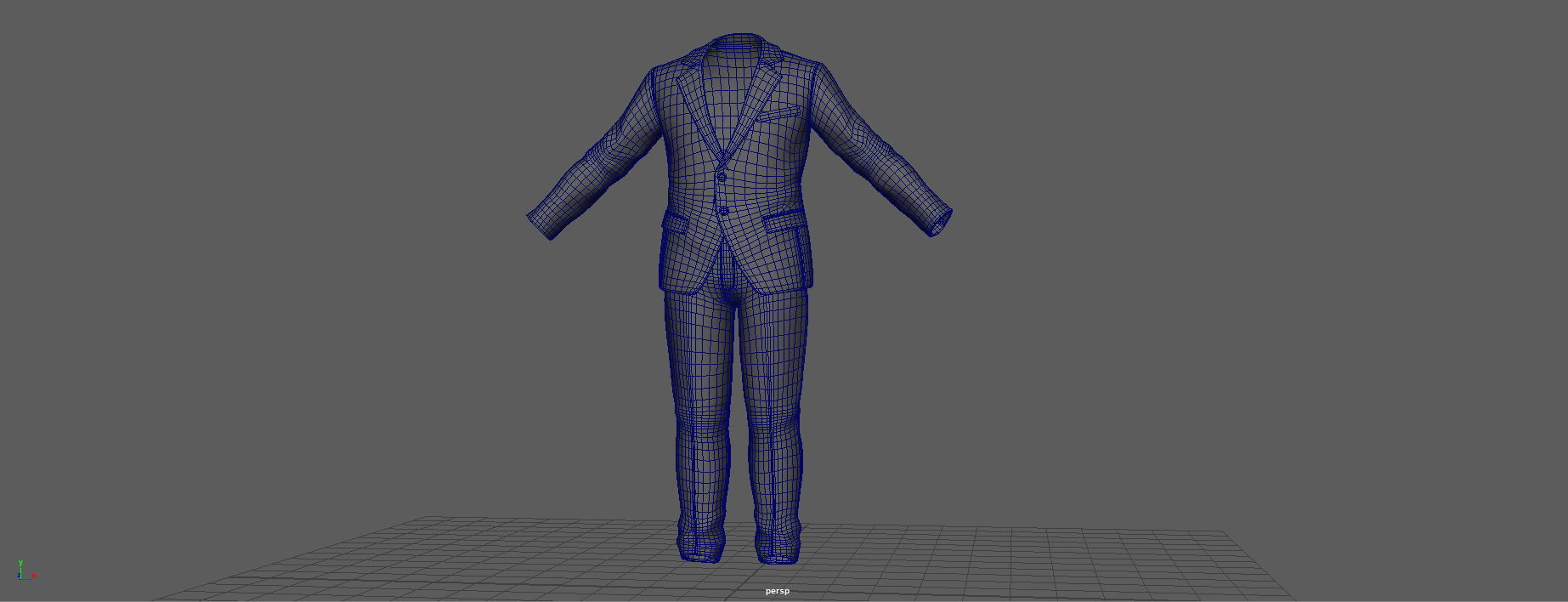 Casual Suit Blue Color 3D Model 3D model_6
