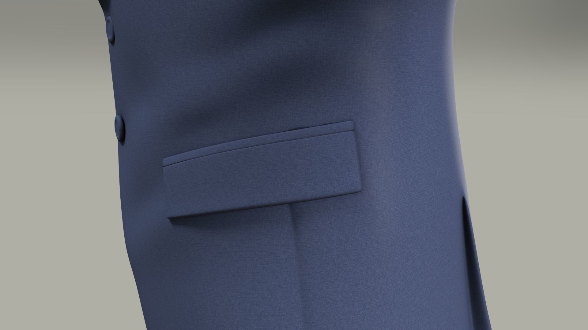 Casual Suit Blue Color 3D Model 3D model_5