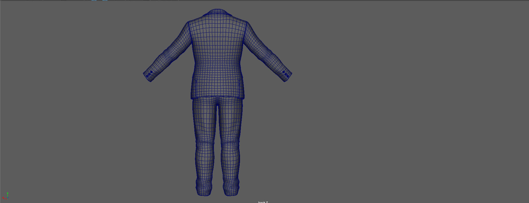 Casual Suit Blue Color 3D Model 3D model_11
