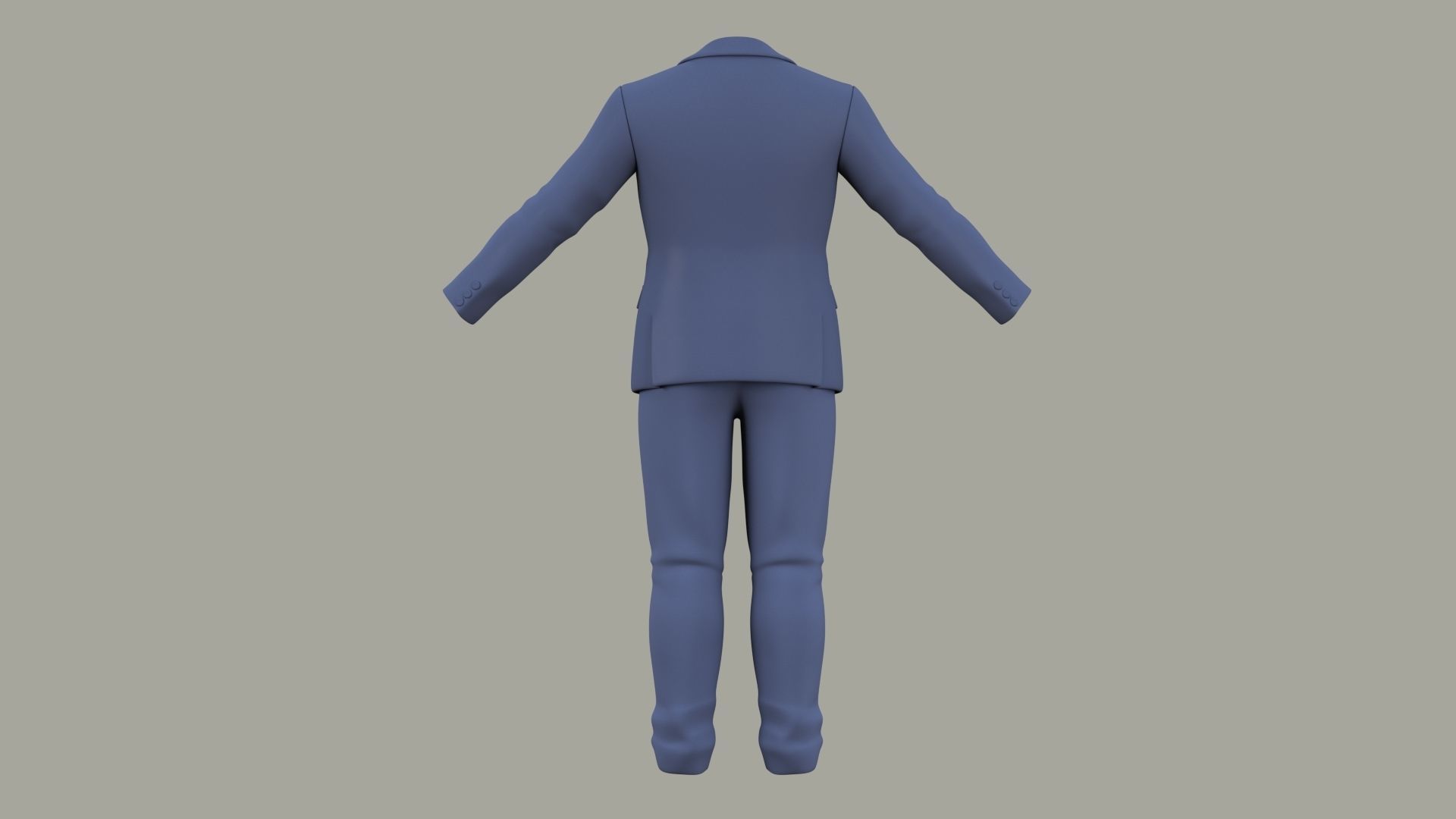 Casual Suit Blue Color 3D Model 3D model_2
