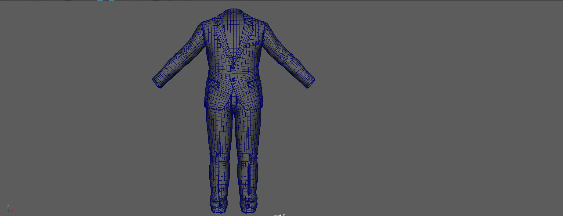 Casual Suit Blue Color 3D Model 3D model_10