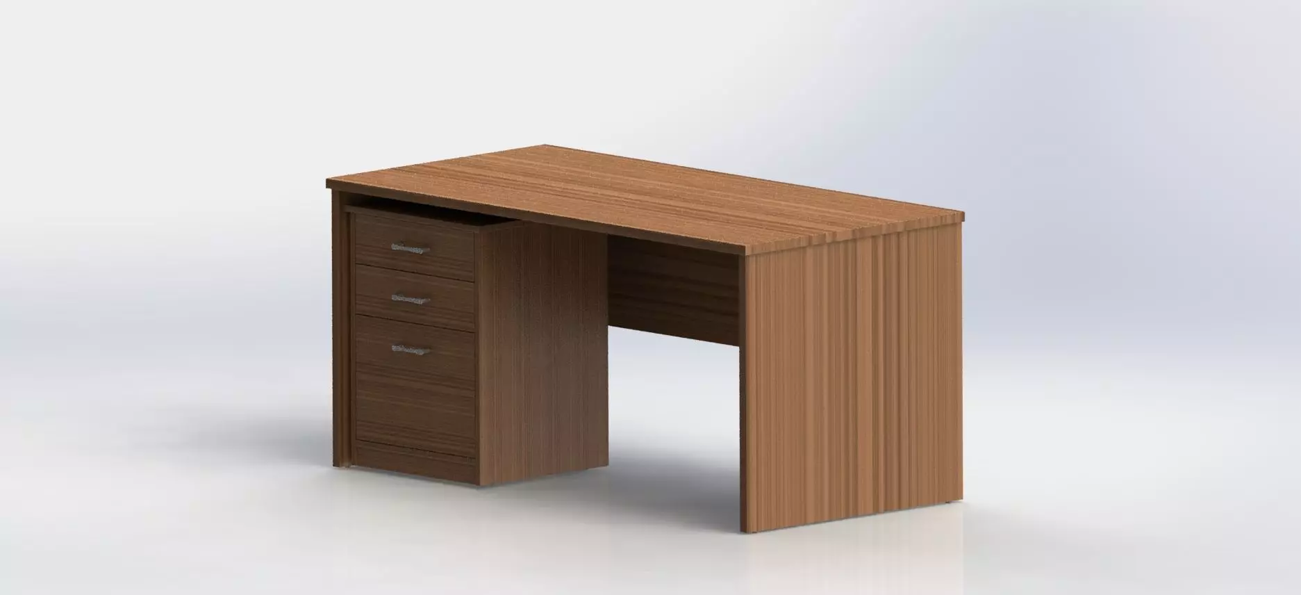 Desk and Mobile Pedestal V1 3D model_0