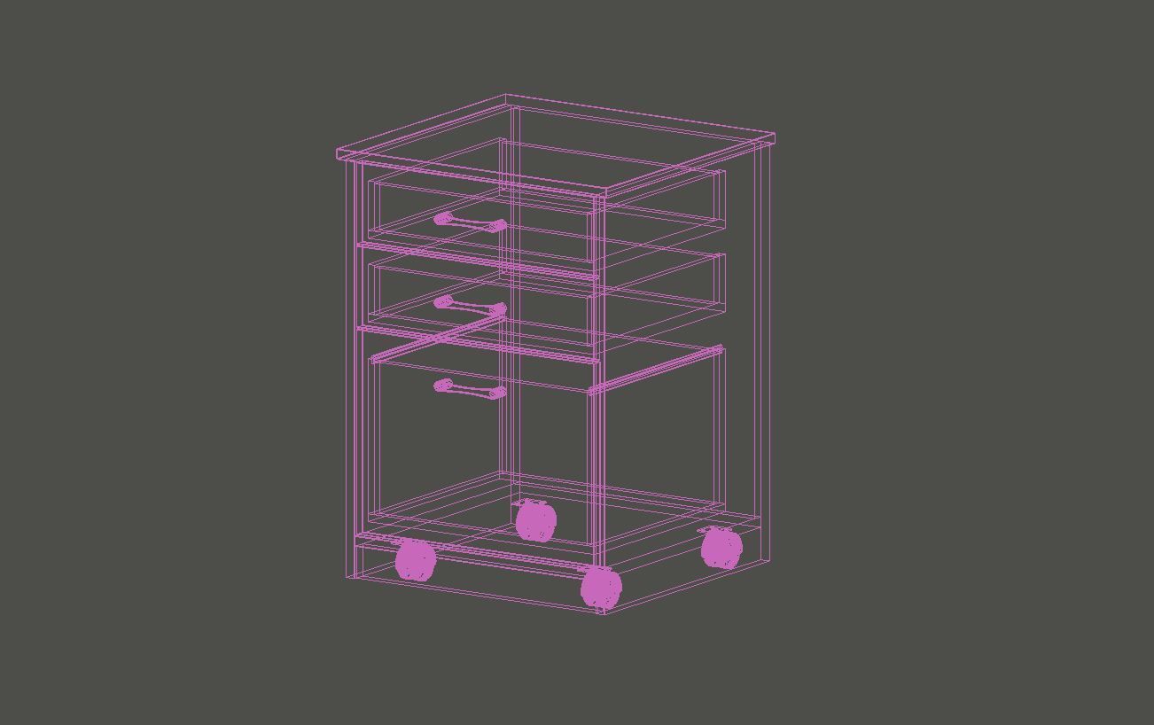 Desk and Mobile Pedestal V1 3D model_12