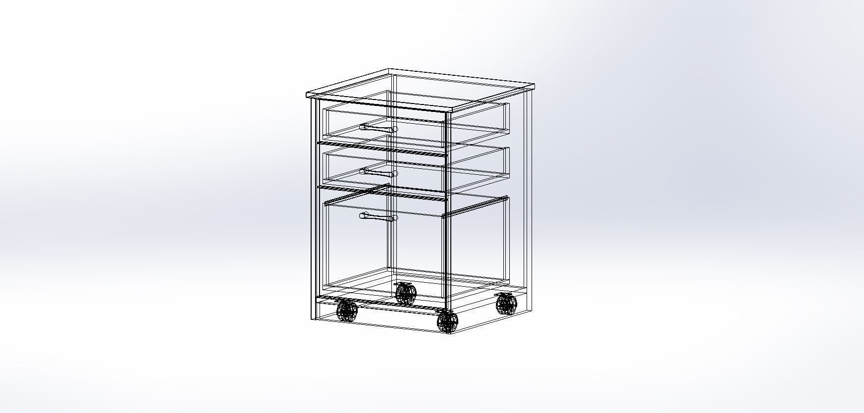 Desk and Mobile Pedestal V1 3D model_9