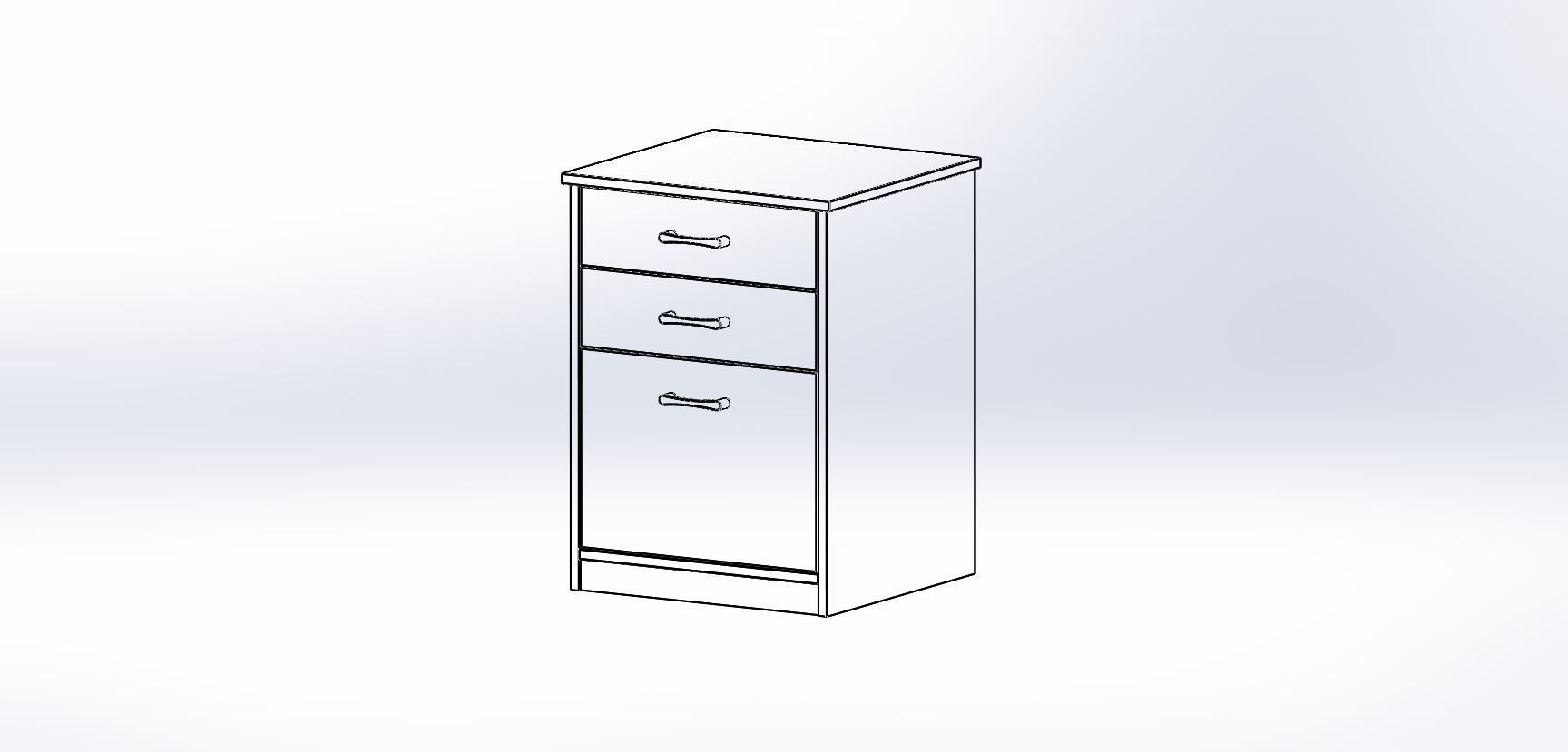 Desk and Mobile Pedestal V1 3D model_8