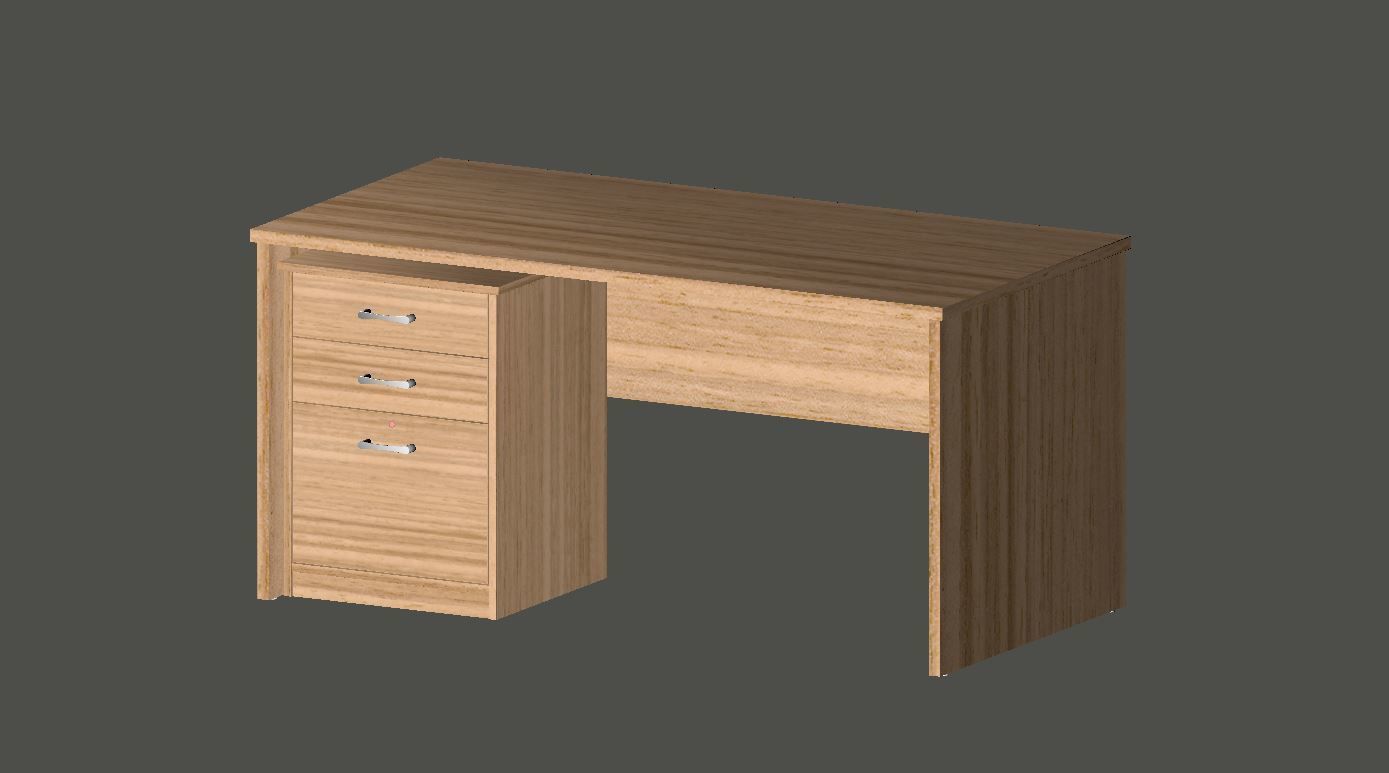 Desk and Mobile Pedestal V1 3D model_1