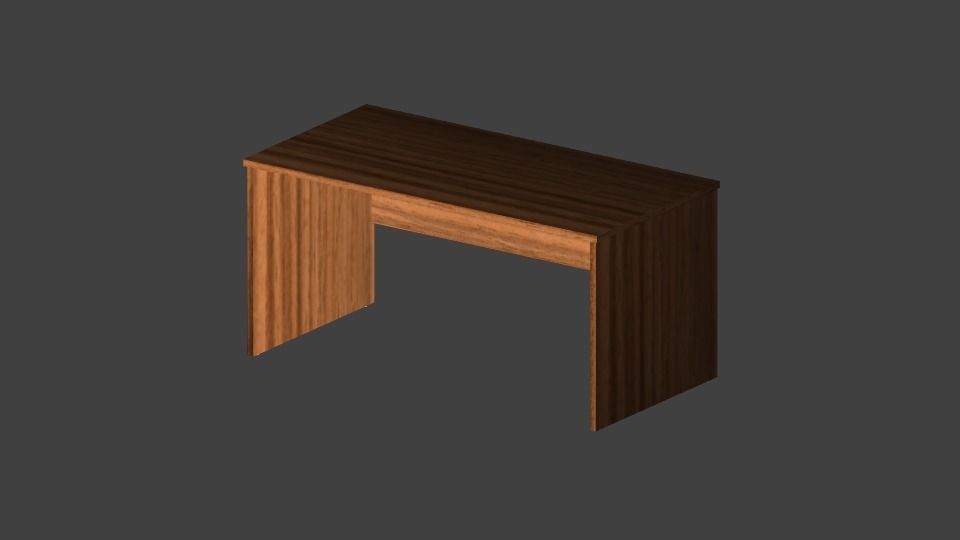 Desk and Mobile Pedestal V1 3D model_4