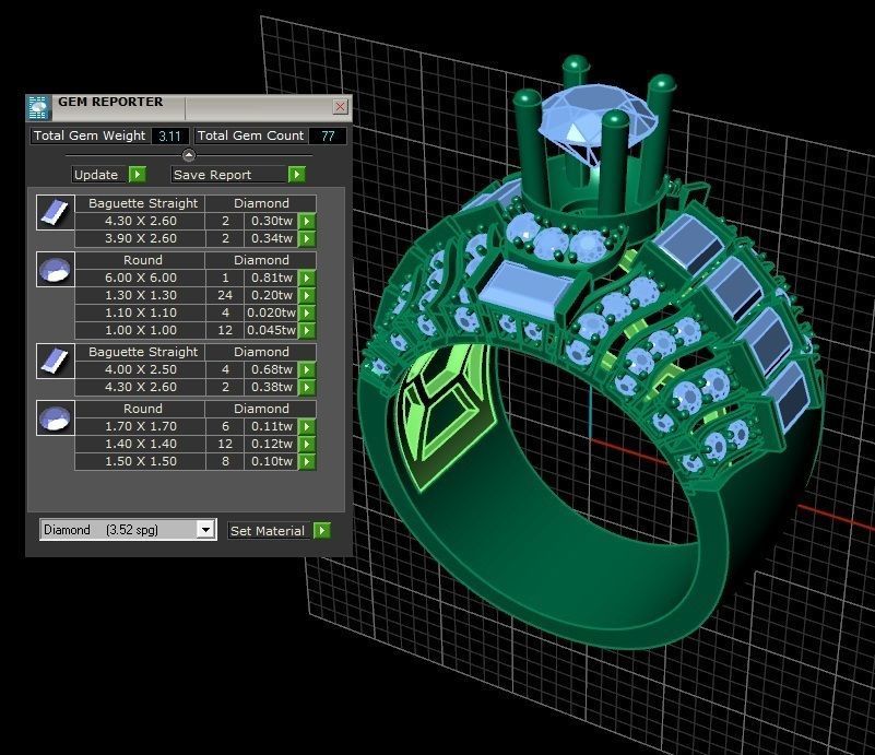 RING MEN DIAMOND 3D print model_4