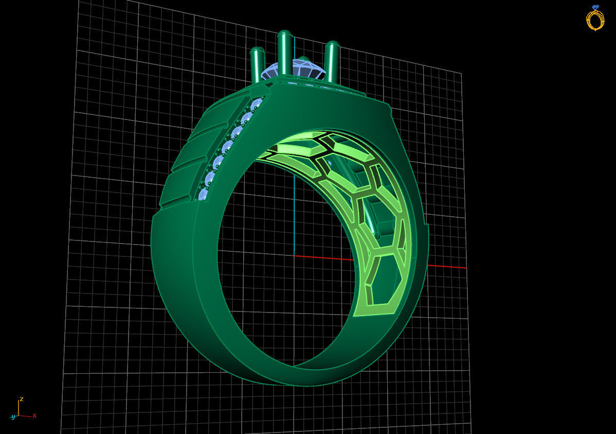 RING MEN DIAMOND 3D print model_3